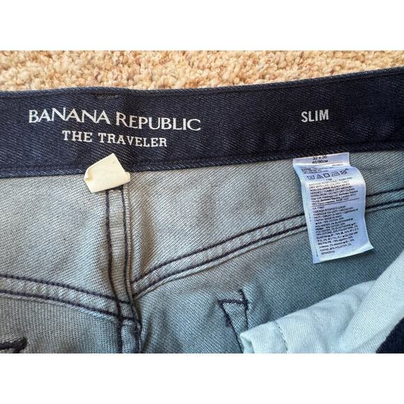 Banana Republic "The Traveler" size 32X36, Men's Blue Denim Jeans/Pants, Slim - Picture 4 of 11